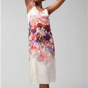 SOMA Twilight Garden Midi Slip Dress Women's M Watercolor Floral Cottagecore NEW